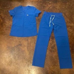 Figs royal blue scrub set